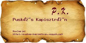 Puskás Kapisztrán névjegykártya