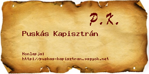Puskás Kapisztrán névjegykártya