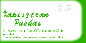 kapisztran puskas business card